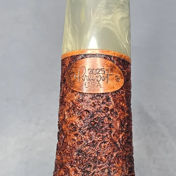Pete Prevost 2005 Sandblasted Egg w/ Bakelite Estate Briar Pipe, American Estates - Image 11