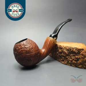 Luciano Partially Sandblasted Apple w/ Oak Estate Briar Pipe, Italian Estates