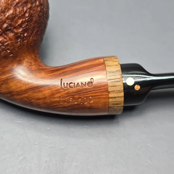 Luciano Partially Sandblasted Apple w/ Oak Estate Briar Pipe, Italian Estates - Image 11