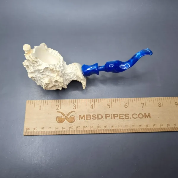 Micoli (Robert Burns) 1974 XL Rusticated Meerschaum Freehand Estate Pipe, Unsmoked - Image 3