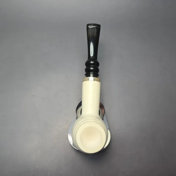 MBSD Meerschaum Silver Smooth "Hammer" Poker Reverse Calabash Block Meerschaum Pipe, New - Image 9