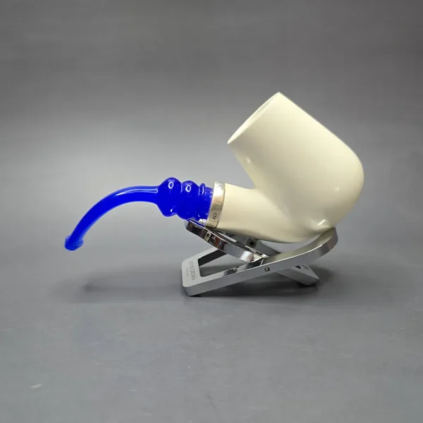 MBSD Meerschaum Silver Smooth Brandy Reverse Calabash Block Meerschaum Pipe, New - Image 5