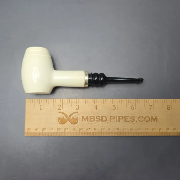 MBSD Meerschaum Silver Smooth "Hammer" Poker Reverse Calabash Block Meerschaum Pipe, New - Image 11
