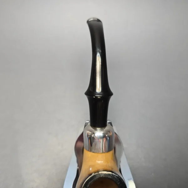 Belt (London Meerschaum) Fumed African Block Meerschaum Bent Billiard with Les Wood Silver (Unsmoked Estate) - Image 8