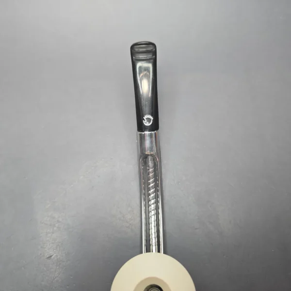 Falcon Chrome Bent w/ MBSD Meerschaum Dublin Block Meerschaum Bowl Pipe, New - Image 8