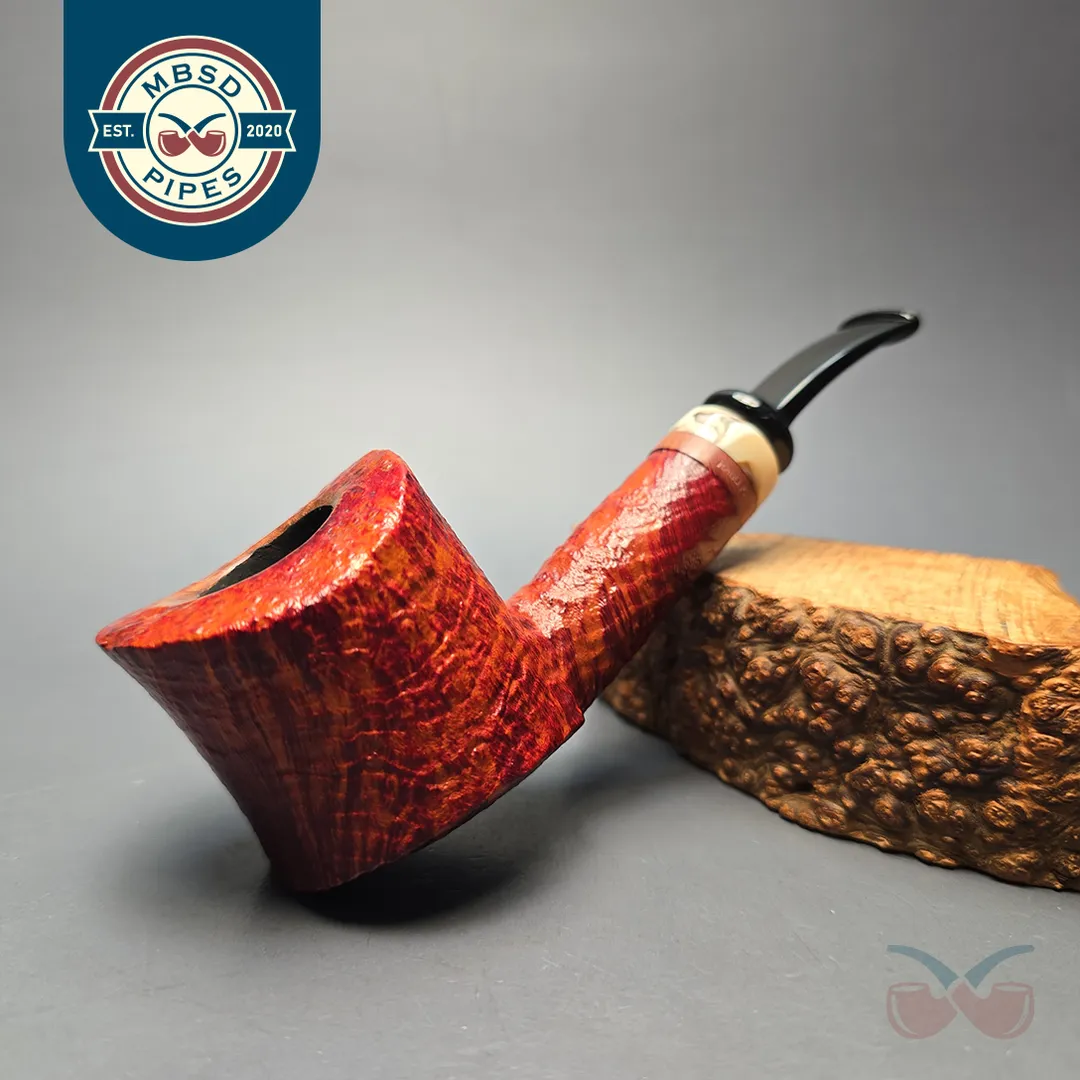 Peder Jeppesen Ida Sandblasted Pot Estate Briar Pipe, Danish Estates
