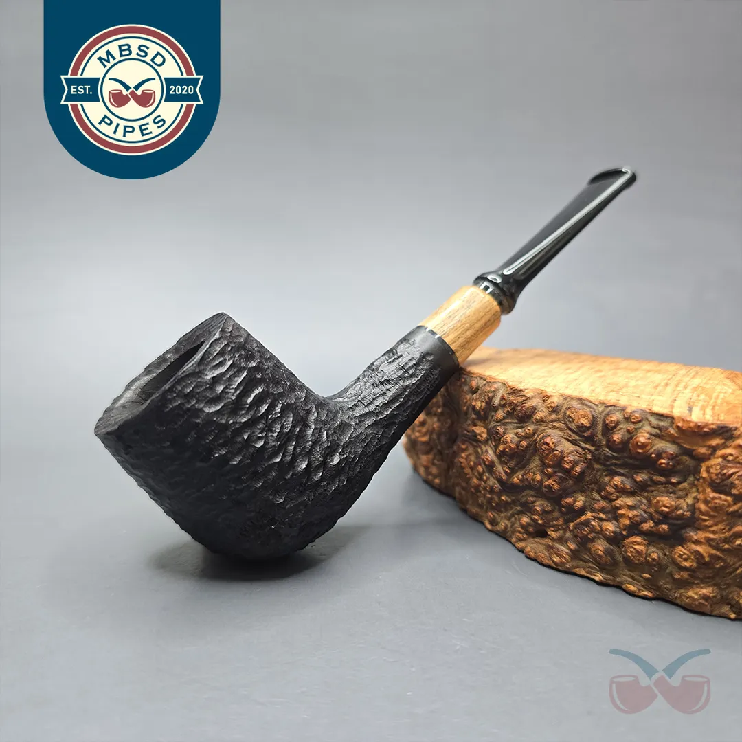 MBSD Briars by Piero Vitale Black Rusticated Billiard with Olivewood (New)