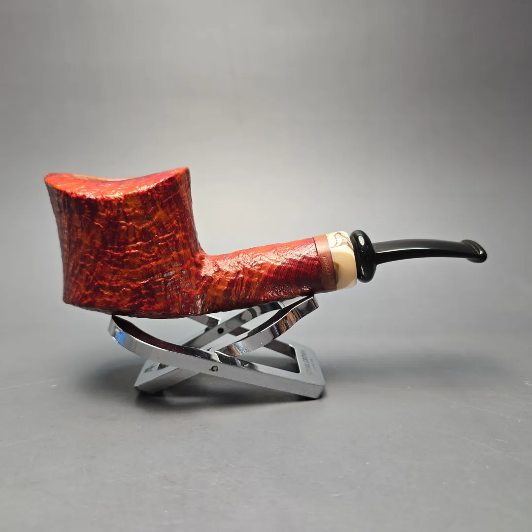 Peder Jeppesen Ida Sandblasted Pot Estate Briar Pipe, Danish Estates - Image 2
