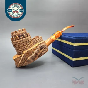 Ismail Baglan Magnum Castle Keep Estate Block Meerschaum Pipe, Turkish Estates