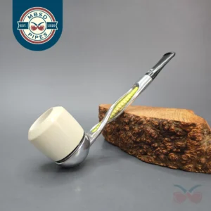 Falcon Shillelagh Green w/ MBSD Meerschaum Billiard Block Meerschaum Bowl Pipe, New
