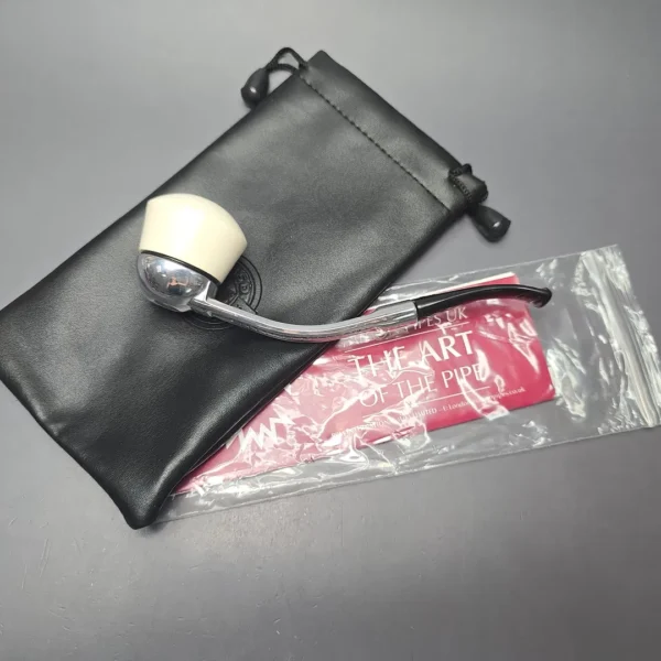 Falcon Chrome Bent w/ MBSD Meerschaum Dublin Block Meerschaum Bowl Pipe, New - Image 14