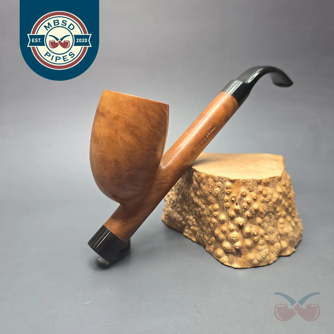 Ed Burak Connoisseur Magnum Smooth Cavalier Smooth Estate Briar Pipe, Unsmoked