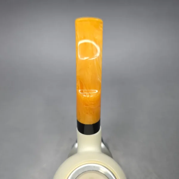 Unknown Large Smooth Meerschaum Egg with Silver Cap and Acrylic Ferrule (Unsmoked Estate) - Image 9