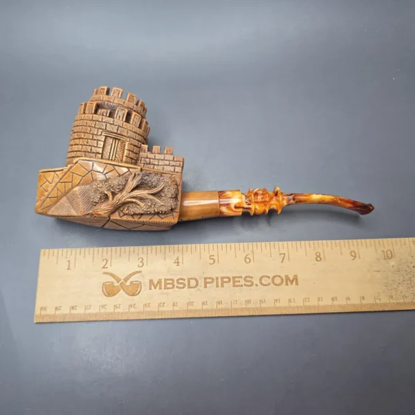 Ismail Baglan Magnum Castle Keep Estate Block Meerschaum Pipe, Turkish Estates - Image 12