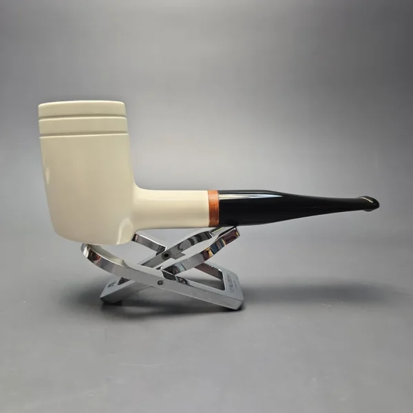 MBSD Meerschaum Deluxe Smooth "Whittler" Poker with Briar-Mortise (New) - Image 3