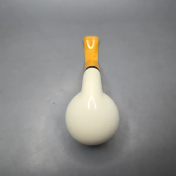 Unknown Large Smooth Meerschaum Egg with Silver Cap and Acrylic Ferrule (Unsmoked Estate) - Image 11