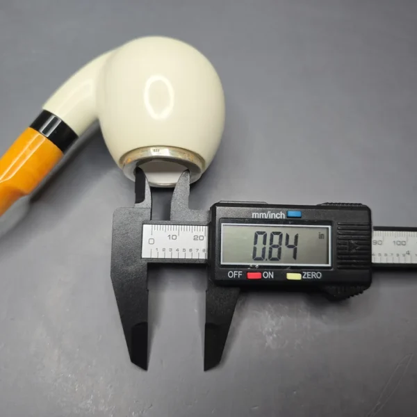 Unknown Large Smooth Meerschaum Egg with Silver Cap and Acrylic Ferrule (Unsmoked Estate) - Image 13