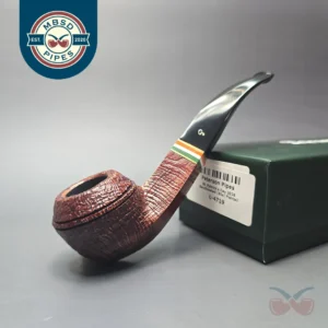 Peterson 2026 St Patrick's Day 80s Sandblasted Bent Bulldog Briar Pipe, New