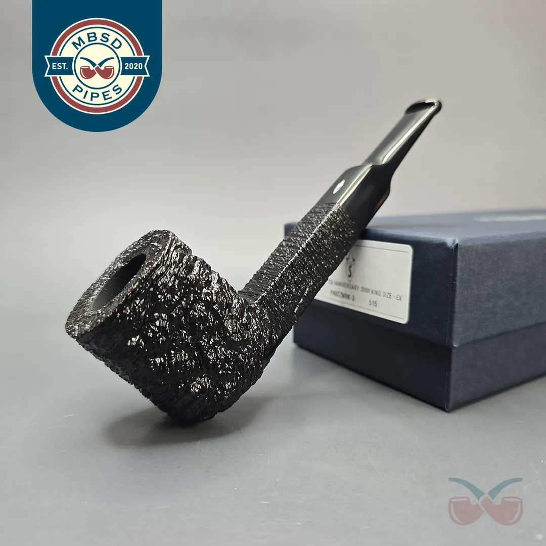Savinelli 150th Anniversary Capri Root Briar 515 KS Rusticated Bent Billiard Briar Pipe, New
