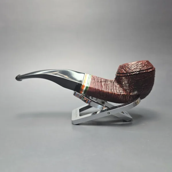 Peterson 2026 St Patrick's Day 80s Sandblasted Bent Bulldog Briar Pipe, New - Image 4