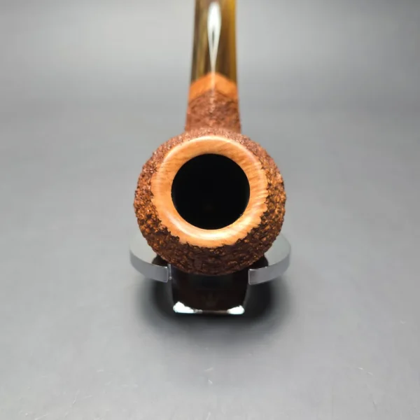 Walt Cannoy Cardinal House Munn Partially Rusticated Bulldog Handmade Briar Pipe, New - Image 5