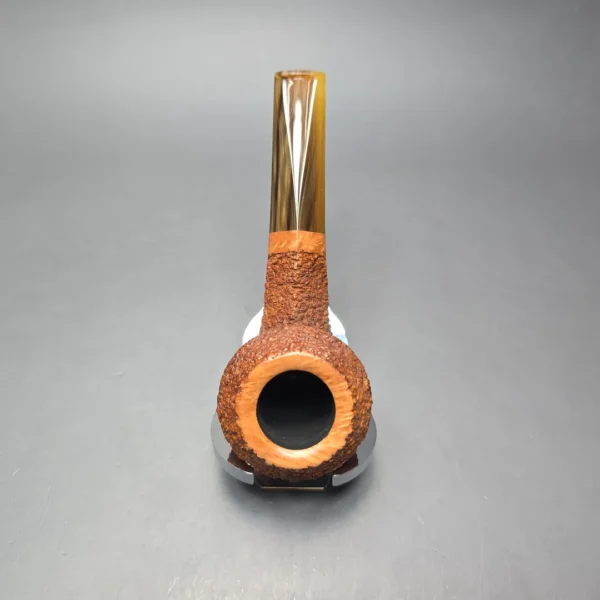 Walt Cannoy Cardinal House Munn Partially Rusticated Bulldog Handmade Briar Pipe, New - Image 6