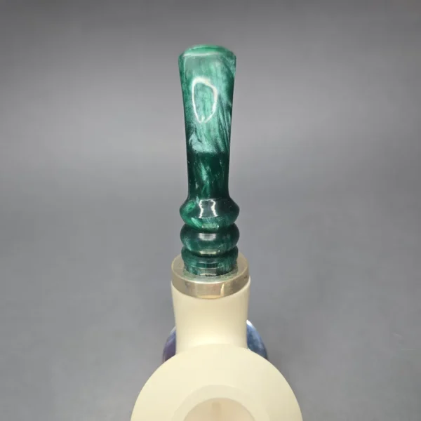 MBSD Meerschaum Silver Smooth Danish Dublin Reverse Calabash Block Meerschaum Pipe, New - Image 9