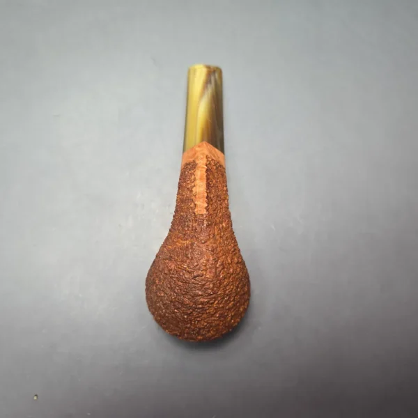 Walt Cannoy Cardinal House Munn Partially Rusticated Bulldog Handmade Briar Pipe, New - Image 9