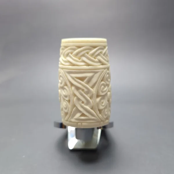 MBSD Meerschaum Silver Floral Poker Reverse Calabash Block Meerschaum Pipe, New - Image 3