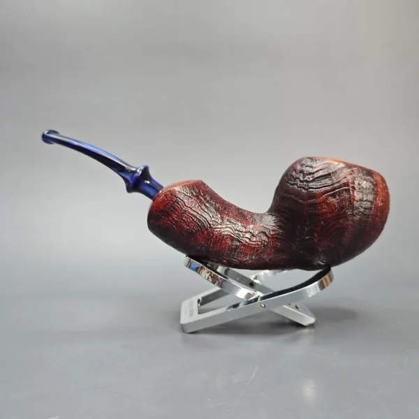 Buckeye Hand Made Contrast Sandblasted Wasp Briar Pipe, New - Image 4