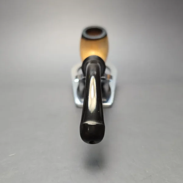 Belt Fumed African Block Meerschaum Bent Billiard w/ Les Wood Silver Estate Pipe, Unsmoked - Image 5