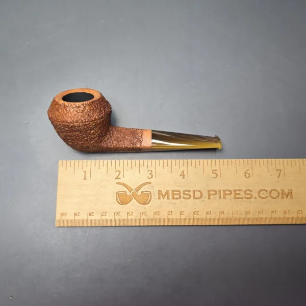 Walt Cannoy Cardinal House Munn Partially Rusticated Bulldog Handmade Briar Pipe, New - Image 12