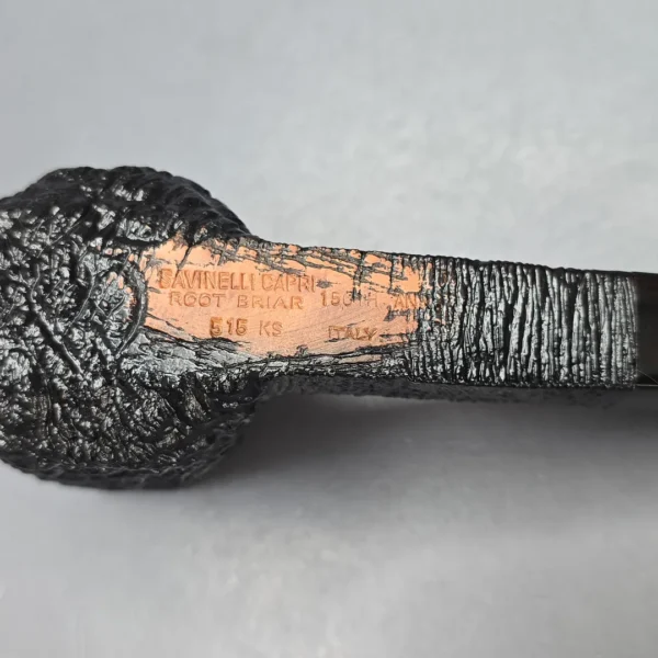 Savinelli 150th Anniversary Capri Root Briar 515 KS Rusticated Bent Billiard Briar Pipe, New - Image 11