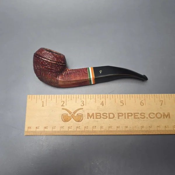 Peterson 2026 St Patrick's Day 80s Sandblasted Bent Bulldog Briar Pipe, New - Image 12