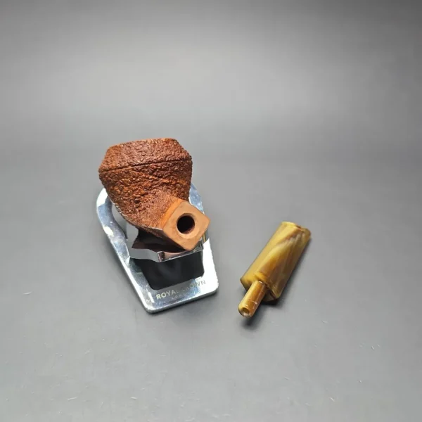 Walt Cannoy Cardinal House Munn Partially Rusticated Bulldog Handmade Briar Pipe, New - Image 13