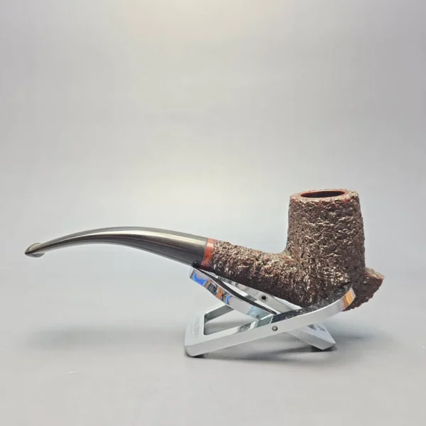 James Upshall (c.1980s) Rusticated "Keel" Bent Billiard Estate Briar Pipe, Unsmoked - Image 4