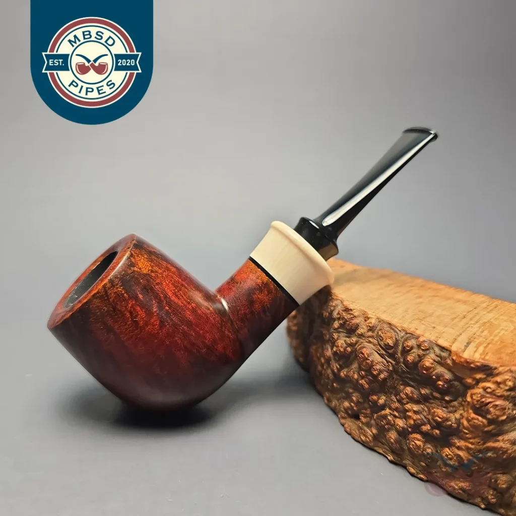 Smith House Smooth Contrast Nosewarmer Billiard with Ebonite & Ivorite (New)