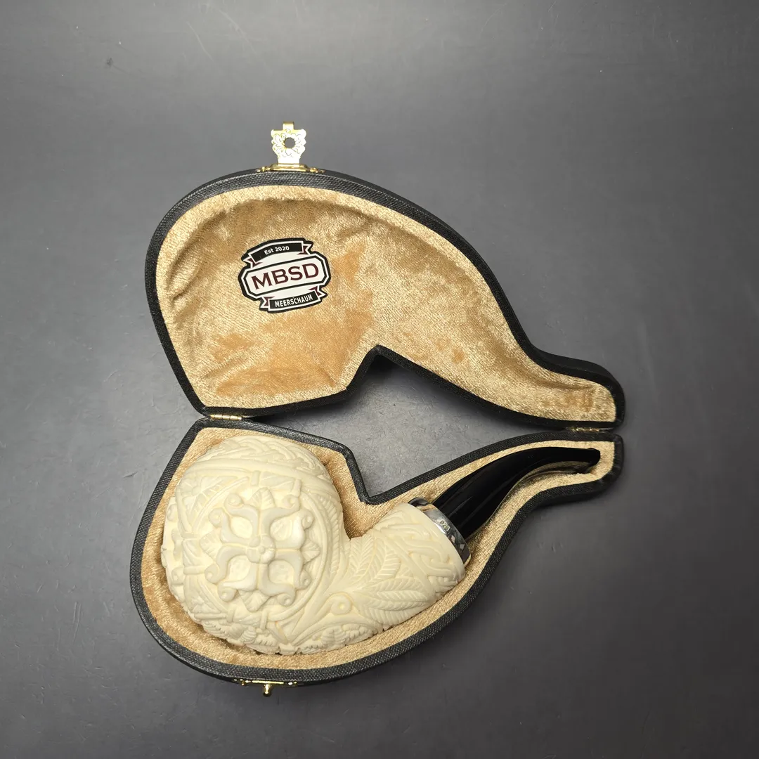 MBSD Meerschaum Silver Floral Carved Reverse Calabash Brandy (New) - Image 2
