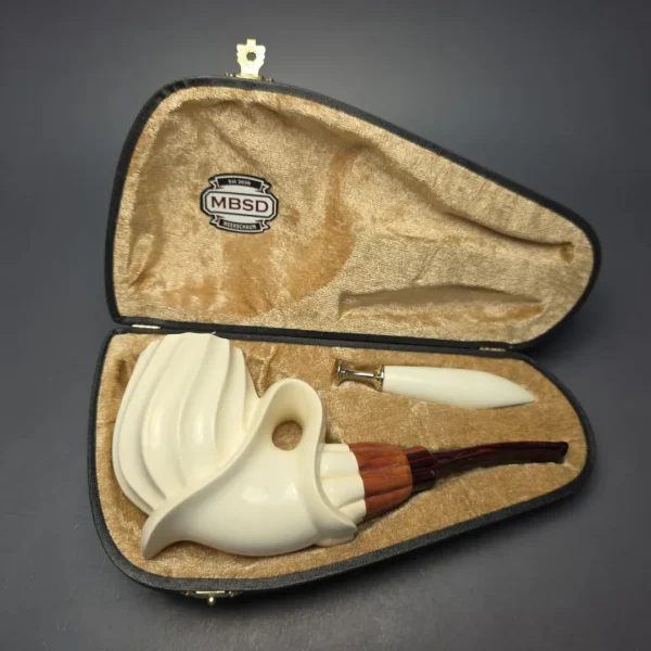 MBSD Meerschaum Premier (by Emre Bay) Magnum Smooth Spiral Brandy with Cumberland and Briar-Mortise (New) - Image 3