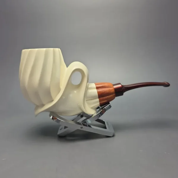 MBSD Meerschaum Premier (by Emre Bay) Magnum Smooth Spiral Brandy with Cumberland and Briar-Mortise (New) - Image 4