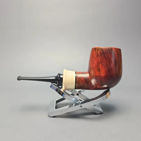 Smith House Smooth Contrast Nosewarmer Billiard with Ebonite & Ivorite (New) - Image 4
