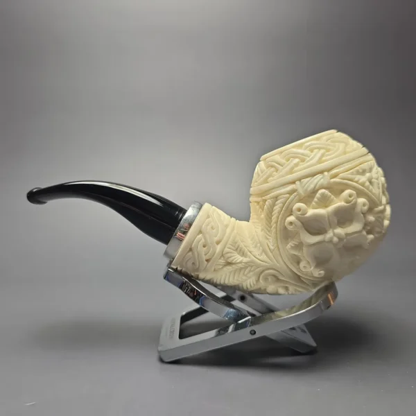 MBSD Meerschaum Silver Floral Carved Reverse Calabash Brandy (New) - Image 5