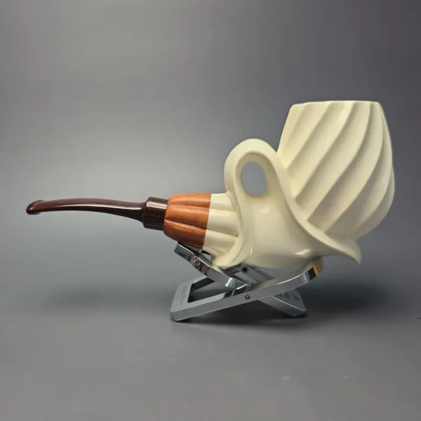 MBSD Meerschaum Premier (by Emre Bay) Magnum Smooth Spiral Brandy with Cumberland and Briar-Mortise (New) - Image 6