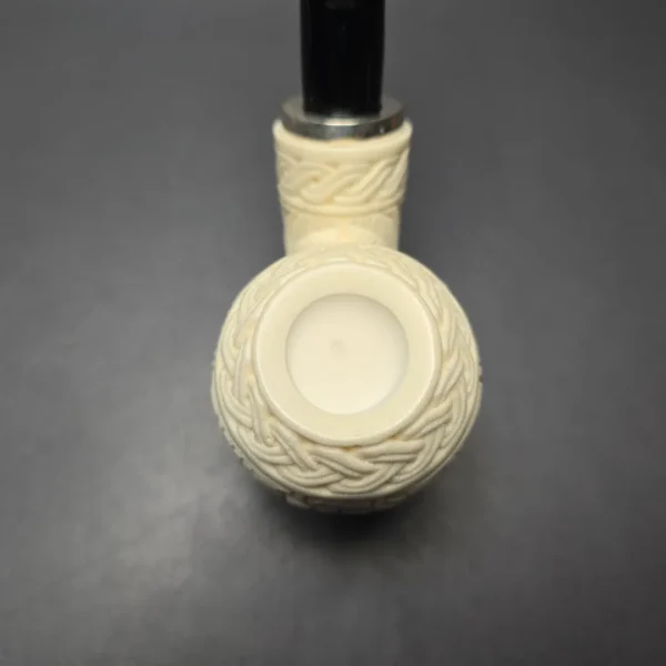 MBSD Meerschaum Silver Floral Carved Reverse Calabash Brandy (New) - Image 7