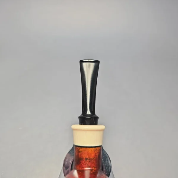 Smith House Smooth Contrast Nosewarmer Billiard with Ebonite & Ivorite (New) - Image 7