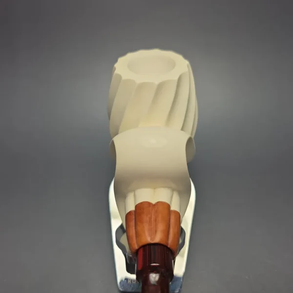 MBSD Meerschaum Premier (by Emre Bay) Magnum Smooth Spiral Brandy with Cumberland and Briar-Mortise (New) - Image 8