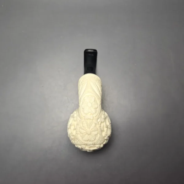 MBSD Meerschaum Silver Floral Carved Reverse Calabash Brandy (New) - Image 10