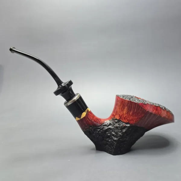 Poul Winslow (E) (Ekstra) Magnum Partially Rusticated Freehand Sitter with Silver and Acrylic (Estate) - Image 4