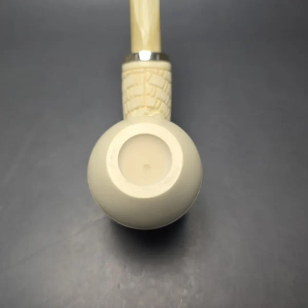 MBSD Meerschaum Silver Lattice Carved Reverse Calabash Rhodesian (New) - Image 7