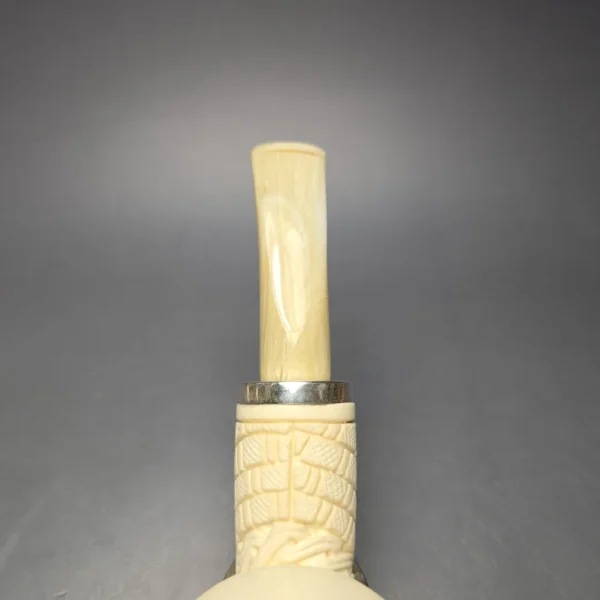 MBSD Meerschaum Silver Lattice Carved Reverse Calabash Rhodesian (New) - Image 8